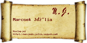Marcsek Júlia névjegykártya